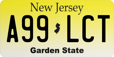 NJ license plate A99LCT