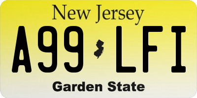 NJ license plate A99LFI
