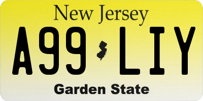 NJ license plate A99LIY