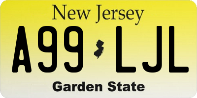 NJ license plate A99LJL