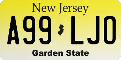 NJ license plate A99LJO