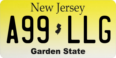 NJ license plate A99LLG