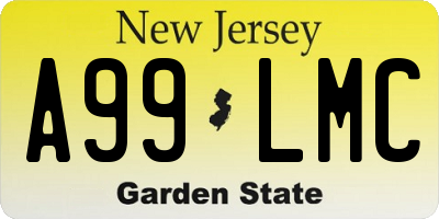 NJ license plate A99LMC
