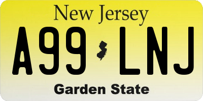 NJ license plate A99LNJ