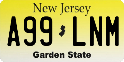 NJ license plate A99LNM