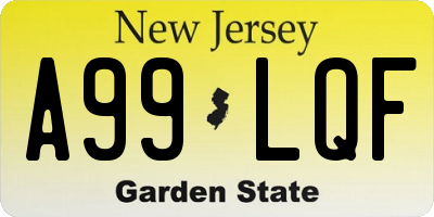 NJ license plate A99LQF