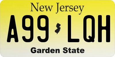 NJ license plate A99LQH