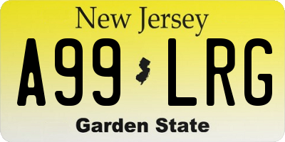 NJ license plate A99LRG