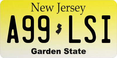 NJ license plate A99LSI