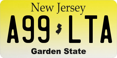NJ license plate A99LTA