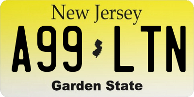 NJ license plate A99LTN