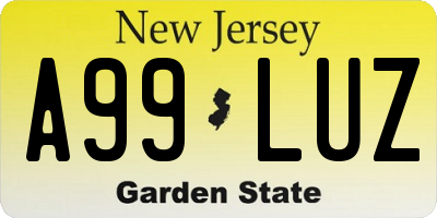 NJ license plate A99LUZ