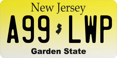 NJ license plate A99LWP