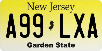 NJ license plate A99LXA