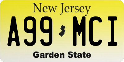 NJ license plate A99MCI