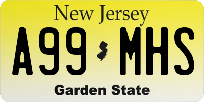 NJ license plate A99MHS