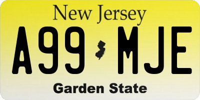 NJ license plate A99MJE