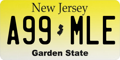 NJ license plate A99MLE