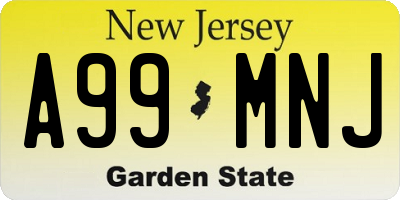 NJ license plate A99MNJ