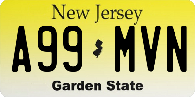 NJ license plate A99MVN