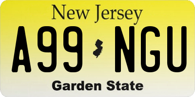 NJ license plate A99NGU