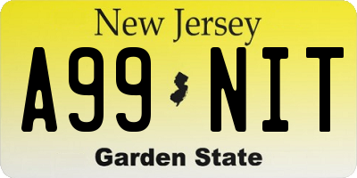 NJ license plate A99NIT