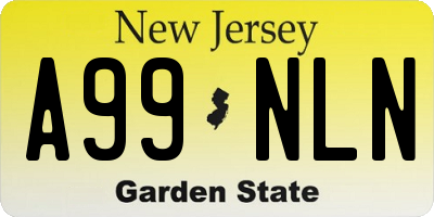 NJ license plate A99NLN