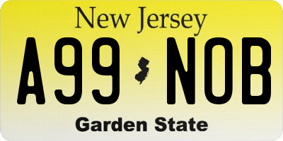 NJ license plate A99NOB