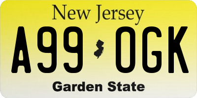 NJ license plate A99OGK