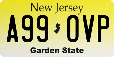 NJ license plate A99OVP