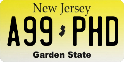 NJ license plate A99PHD