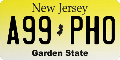 NJ license plate A99PHO