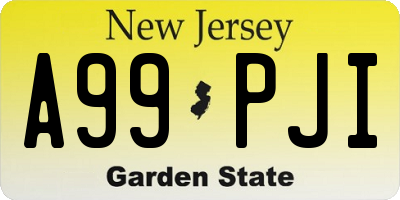 NJ license plate A99PJI