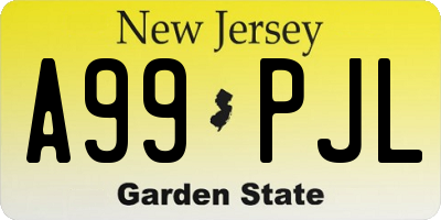 NJ license plate A99PJL