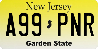 NJ license plate A99PNR
