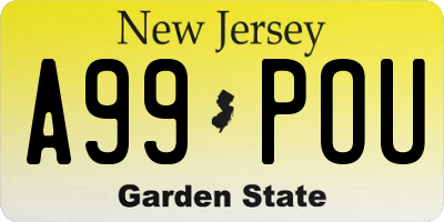 NJ license plate A99POU