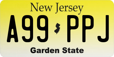 NJ license plate A99PPJ