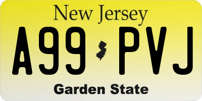 NJ license plate A99PVJ