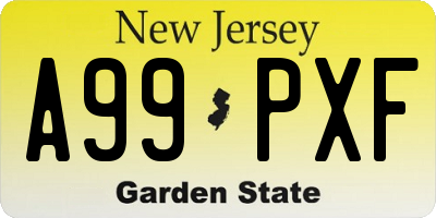 NJ license plate A99PXF