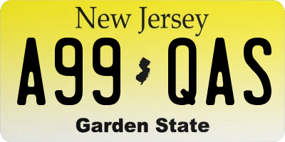 NJ license plate A99QAS