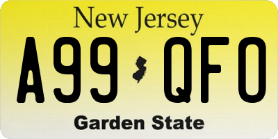NJ license plate A99QFO