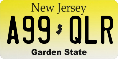 NJ license plate A99QLR