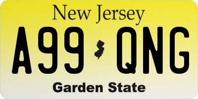 NJ license plate A99QNG
