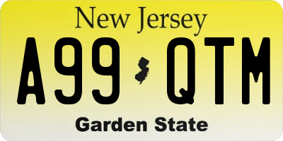 NJ license plate A99QTM
