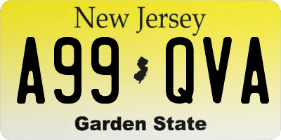 NJ license plate A99QVA