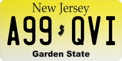 NJ license plate A99QVI