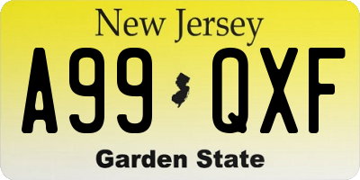 NJ license plate A99QXF