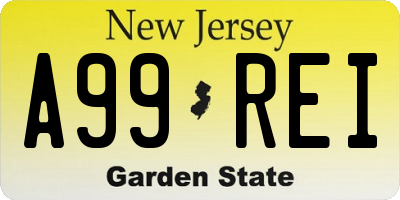 NJ license plate A99REI