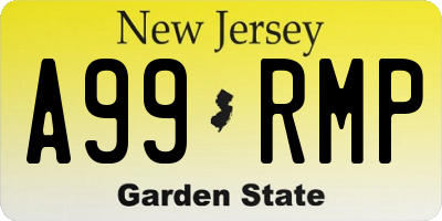 NJ license plate A99RMP