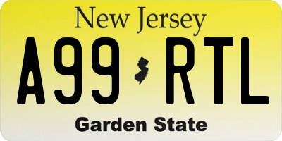NJ license plate A99RTL